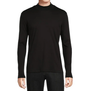 BLACK MOCK NECK LONG SLEEVE SHIRT