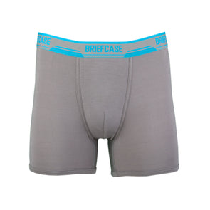 BRIEFCASE MEN'S SINGLE BOXER BRIEFS WITH INTERNAL POUCH - GREY