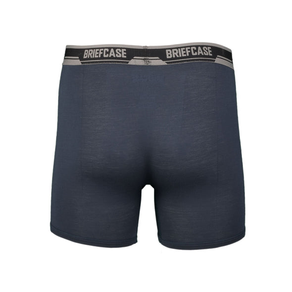 BRIEFCASE MEN'S SINGLE BOXER BRIEFS WITH INTERNAL POUCH - NAVY