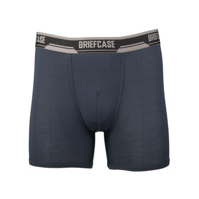 BRIEFCASE MEN'S SINGLE BOXER BRIEFS WITH INTERNAL POUCH - NAVY