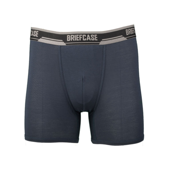 BRIEFCASE MEN'S SINGLE BOXER BRIEFS WITH INTERNAL POUCH - NAVY
