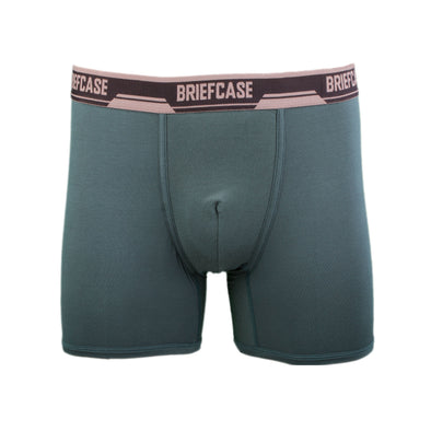 BRIEFCASE MEN'S SINGLE BOXER BRIEFS WITH INTERNAL POUCH - GREEN
