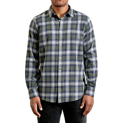 Men's Long Sleeve Plaid Button Up Shirt In Organic Cotton Hyden Yoo Men's Long Sleeve Plaid Button Up Shirt In Organic Cotton Hyden Yoo