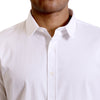 ORGANIC COTTON WHITE WOVEN LONG SLEEVE BUTTON UP SHIRT