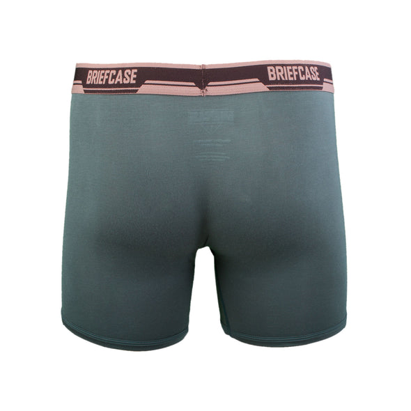 BRIEFCASE MEN'S SINGLE BOXER BRIEFS WITH INTERNAL POUCH - GREEN
