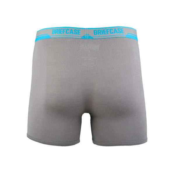 BRIEFCASE MEN'S SINGLE BOXER BRIEFS WITH INTERNAL POUCH - GREY